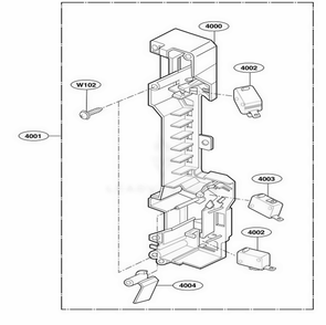 Latch Board Parts Diagram and Parts List for 80592 CW1ESEA LG Wall Oven
