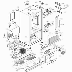 Case Parts Diagram and Parts List for LRFD22850ST ASTCGSZ LG Refrigerator