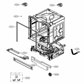 Main Diagram and Parts List for 14357 ABDESEU LG Dishwasher