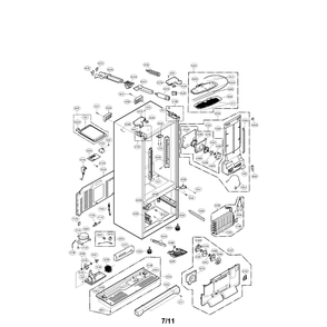 Case Diagram and Parts List for LFX28979SB 00 LG Refrigerator