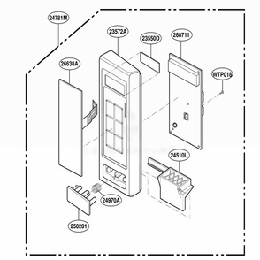 Controller Parts Diagram and Parts List for 767 BKESEC LG Wall Oven
