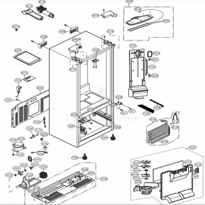 Case Parts Diagram and Parts List for LFDS22520S ASTCNA3 LG Refrigerator