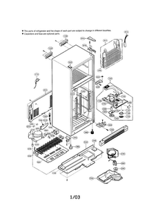 Cabinet Diagram and Parts List for LRTG1811BS  LG Refrigerator
