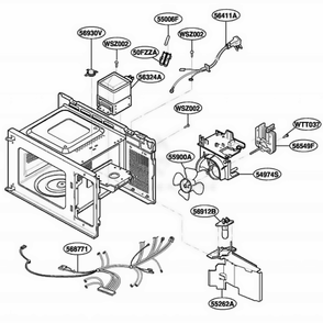Part Location Diagram of 6877W1A246B LG HARNESS,SINGLE