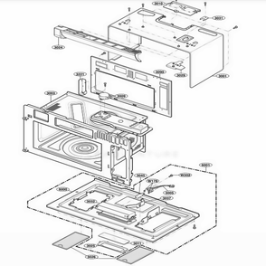Oven Cavity Parts Diagram and Parts List for 86012 AWHESEA LG Range