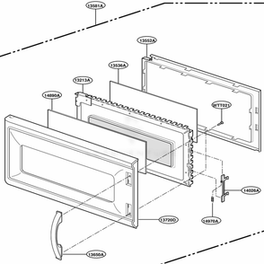 Door Parts Diagram and Parts List for MH7130XEZ3 A3EWRP LG Range