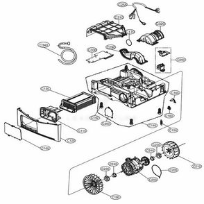 Base And Motor Assembly Diagram and Parts List for DLEC888W ABWEEUS LG Dryer