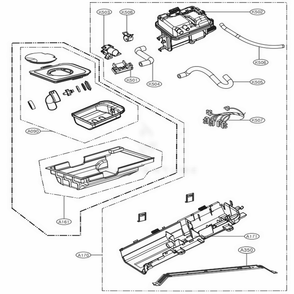 Panel Drawer Assembly And Guide Assembly Diagram and Parts List for 71522 ABWESEU LG Dryer