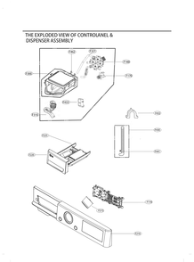 Controlanel And Dispenser Assembly Diagram and Parts List for F4V9RCP2P APTEPUS LG Dryer