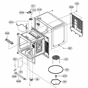 Oven Cavity Parts Diagram and Parts List for MH1596CIR CSSELEC LG Range