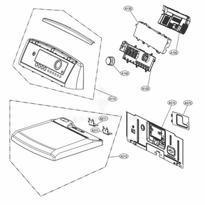 Control Panel And Plate Assembly Diagram and Parts List for DLG4871W ABWEEUS LG Dryer