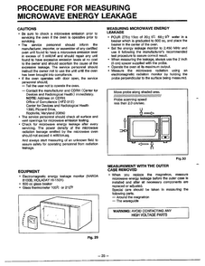 Measuring Microwave Energy Leakage Diagram and Parts List for MA-844M  LG Microwave