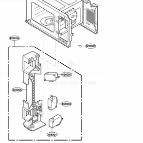 Latch Board Parts Diagram and Parts List for JES1351PWD AM2EGEU LG Range