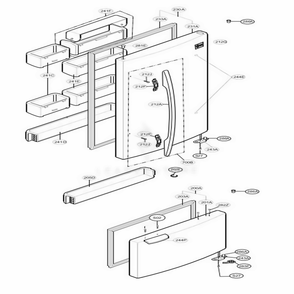 Door Parts Diagram and Parts List for 65202 ASWCSEA LG Refrigerator