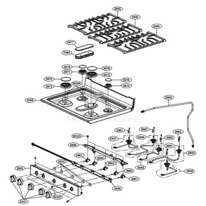 Cooktop Parts Diagram and Parts List for LRGL5821S FSTELGA LG Range