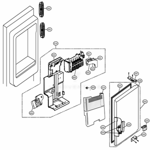 Ice Maker And Ice Bin Parts Diagram and Parts List for 74077 ASBCSE0 LG Refrigerator