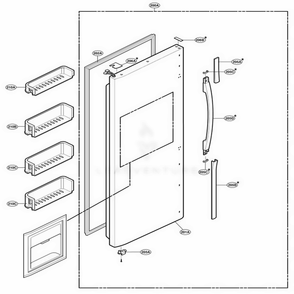 Freezer Door Part Diagram and Parts List for LRSPC2331BK AWBCLGA LG Refrigerator