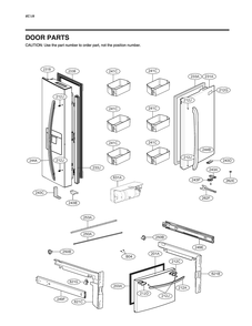 Door Parts Diagram and Parts List for GM-F298NSSH ASTCNA0 LG Refrigerator