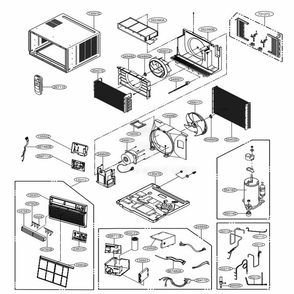 Main Diagram and Parts List for LW2516ER AT3AUSB LG Air Conditioner