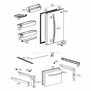 Door Parts Diagram and Parts List for LDCS24223B AWBCNA1 LG Refrigerator
