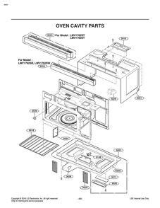 Oven Cavity Parts Diagram and Parts List for MV1746ADL CS1ELGA LG Microwave