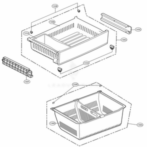 Freezer Parts Diagram and Parts List for 71036 ATICSE0 LG Refrigerator