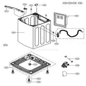 Out Case Assembly Diagram and Parts List for 31512 ABWESEU LG Washer Dryer Combo