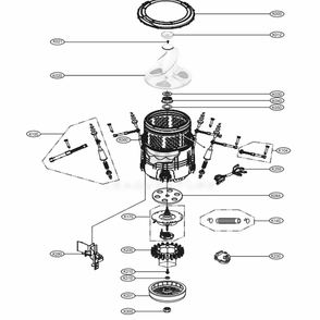 Tub Assembly Diagram and Parts List for WT7305CW ABWEUUS LG Washer