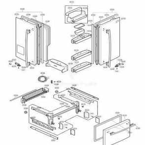 Door Parts Diagram and Parts List for 78509 AWBCSER LG Refrigerator