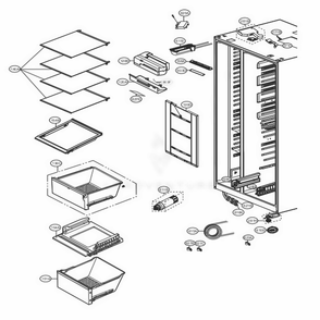 Refrigerator Compartment Diagram and Parts List for LSXS26396S ASTCNA4 LG Refrigerator