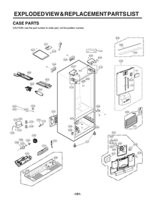Case Parts Diagram and Parts List for GR-L228NSSM ASTCNA0 LG Refrigerator