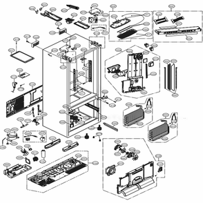Case Parts Diagram and Parts List for 74033 ASTCSE2 LG Refrigerator