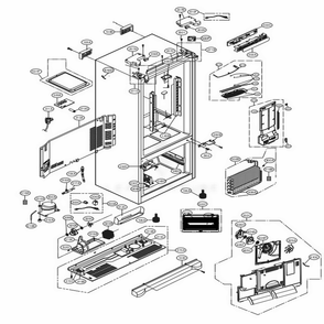 Case Parts Diagram and Parts List for LFC28768ST ASTCNA1 LG Refrigerator