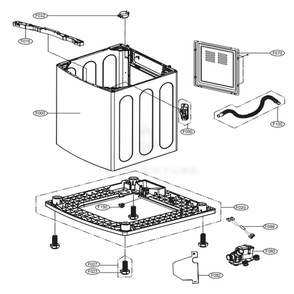 Outer Case Assembly Diagram and Parts List for WT1801HVA ASSEPUS LG Washer