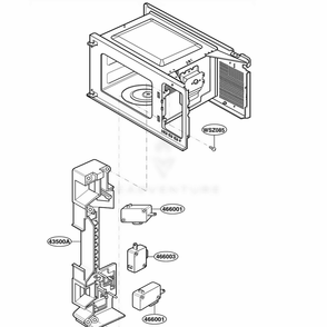 Latch Board Parts Diagram and Parts List for JES1656BH CBKEGEU LG Range