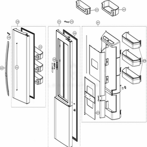 Refrigerator Door Diagram and Parts List for LSXS26386D ASBCNA1 LG Refrigerator