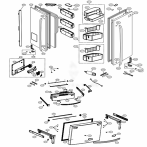 Door Parts Diagram and Parts List for LMXS30746S ASTCNA0 LG Refrigerator