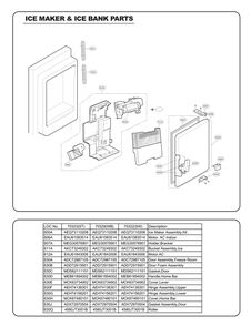 Ice Maker And Ice Bin Parts Diagram and Parts List for GC-L258VQXD ASWCSE2 LG Refrigerator