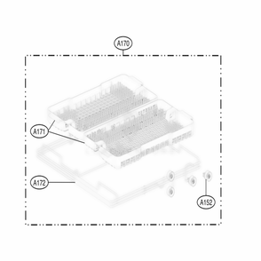 Cutlery Rack Assembly Diagram and Parts List for LDF7774BB ABPEEUS LG Dishwasher