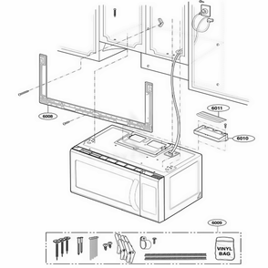 Installation Parts Diagram and Parts List for LMV2015ST CSBELGA LG Microwave