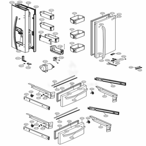 Door Parts Diagram and Parts List for LMXS28626D ASBCNA0 LG Refrigerator