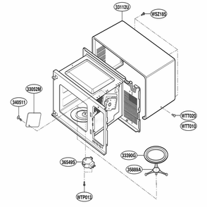 Oven Cavity Parts Diagram and Parts List for MA1103B BKEGSE LG Range