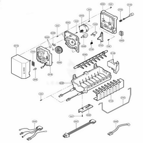 Ice Maker Parts 2 Diagram and Parts List for 73969 AWBCSEA LG Refrigerator