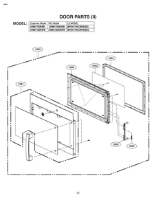 Door Parts 2 Diagram and Parts List for JVM6172SKSS CS1EGEU LG Microwave Oven Combo
