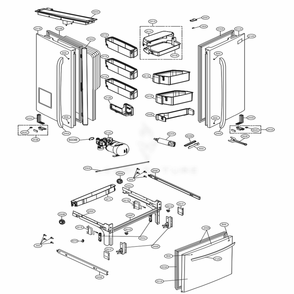 Door Parts Diagram and Parts List for 74305 ASTCSE0 LG Refrigerator