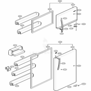 Door Parts Diagram and Parts List for 79439 AWBCSE3 LG Refrigerator