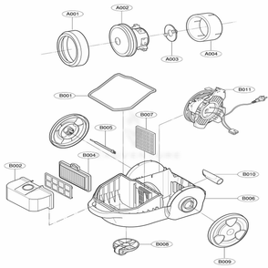 Main 1 Diagram and Parts List for 23083 AZRESRS LG Canister Vacuum