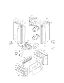 Door Parts Diagram and Parts List for LFX25961SW01  LG Refrigerator