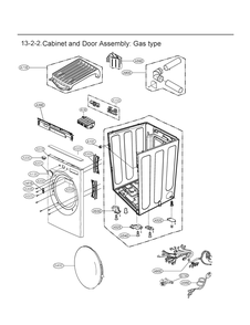 Cabinet And Door Assembly Diagram and Parts List for DLGX5501V ASSEECI LG Dryer