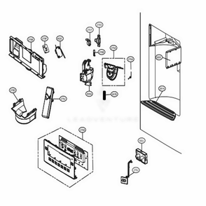 Dispenser Parts Diagram and Parts List for 72379 AWBCSE0 LG Refrigerator